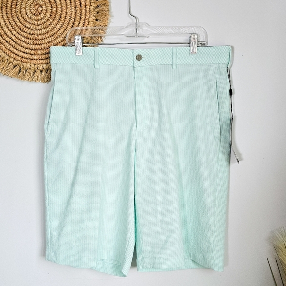 Walter Hagen, New, Perfect 11 Green Textured Seersucker Golf Shorts, Size 35 - Picture 10 of 14
